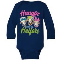 Funny Hangin' With My Heifers Cows Baby Long Sleeve Bodysuit