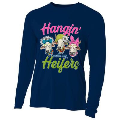 Funny Hangin' With My Heifers Cows Cooling Performance Long Sleeve Crew