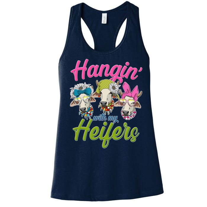 Funny Hangin' With My Heifers Cows Women's Racerback Tank