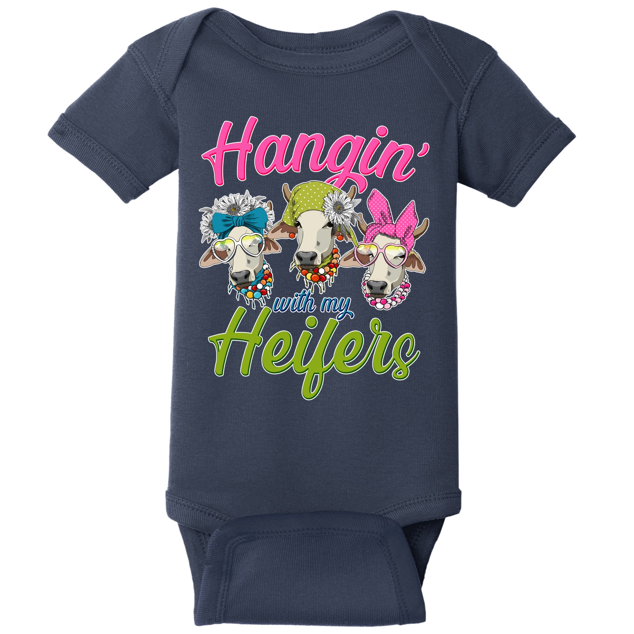 Funny Hangin' With My Heifers Cows Baby Bodysuit