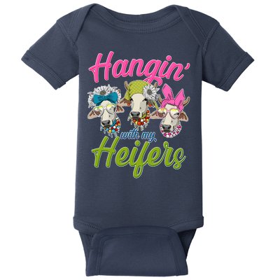 Funny Hangin' With My Heifers Cows Baby Bodysuit