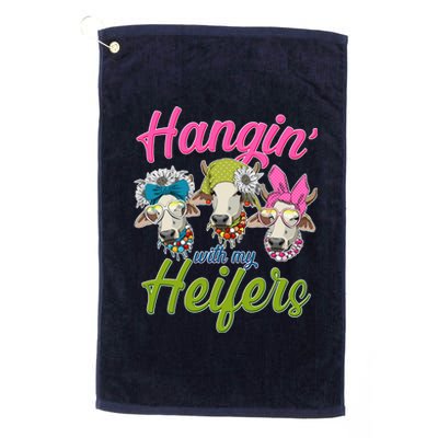 Funny Hangin' With My Heifers Cows Platinum Collection Golf Towel