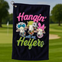 Funny Hangin' With My Heifers Cows Golf Towel