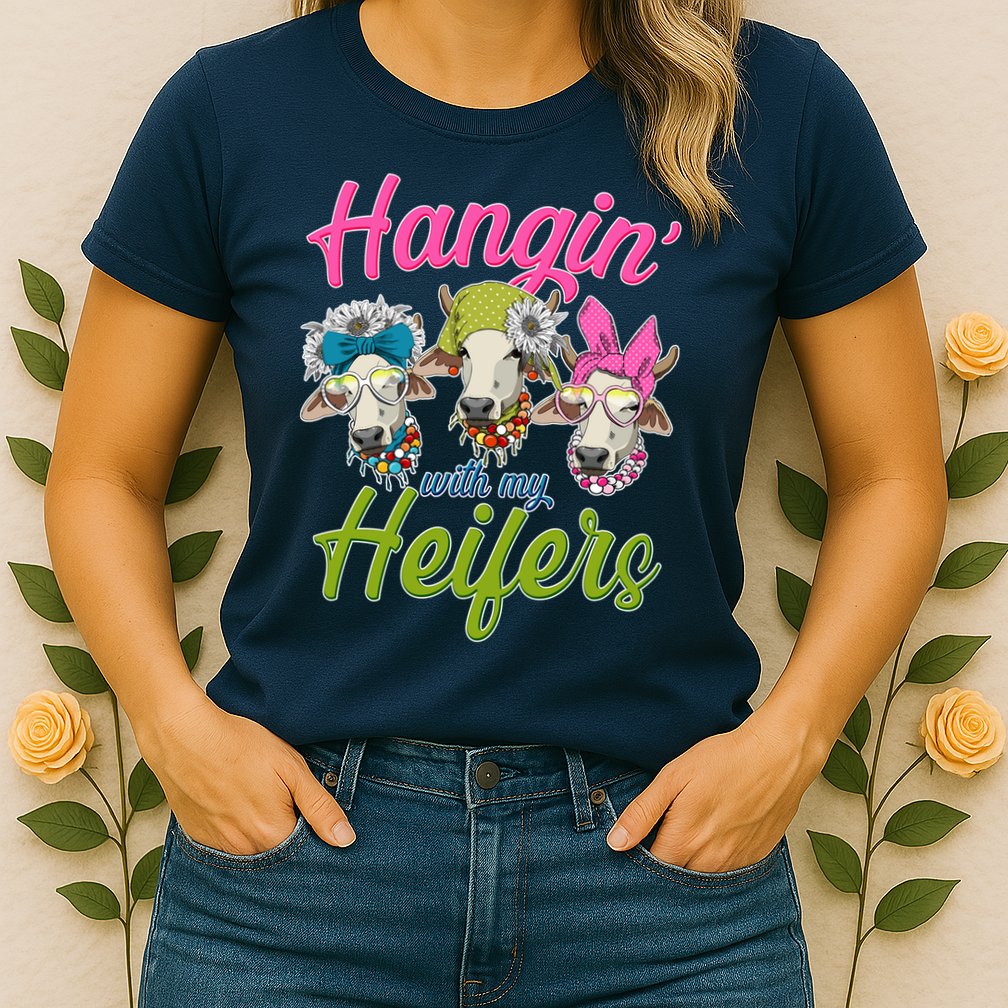 Funny Hangin' With My Heifers Cows Womens T-Shirt