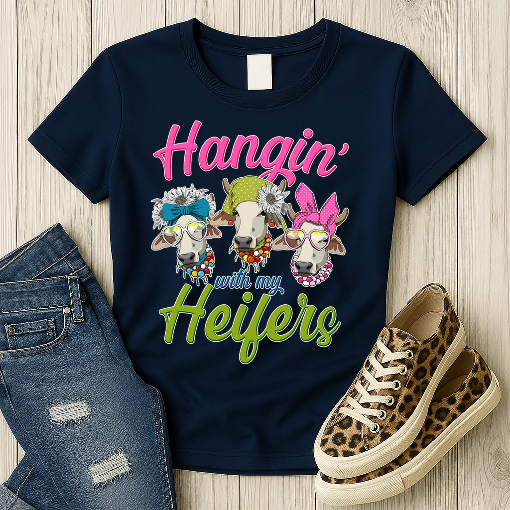 Funny Hangin' With My Heifers Cows Womens T-Shirt