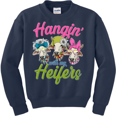 Funny Hangin' With My Heifers Cows Kids Sweatshirt