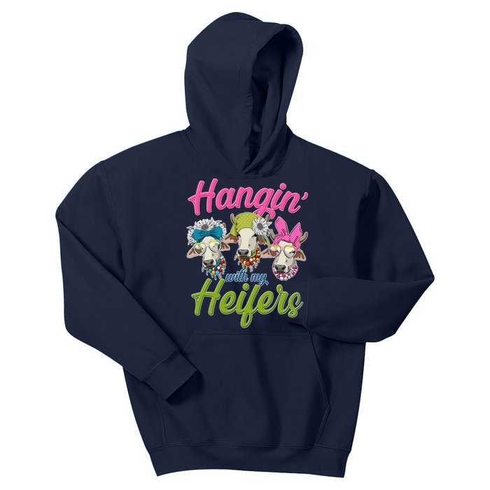 Funny Hangin' With My Heifers Cows Kids Hoodie