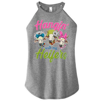 Funny Hangin' With My Heifers Cows Women's Perfect Tri Rocker Tank