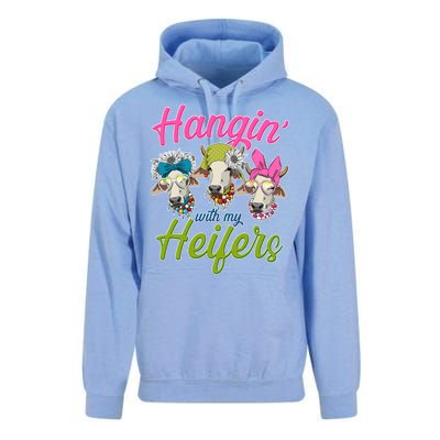 Funny Hangin' With My Heifers Cows Unisex Surf Hoodie