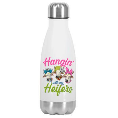 Funny Hangin' With My Heifers Cows Stainless Steel Insulated Water Bottle