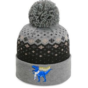 Funny Hanukah Menorasaurus T-Rex Dinosaur The Baniff Cuffed Pom Beanie