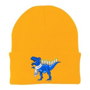 Funny Hanukah Menorasaurus T-Rex Dinosaur Knit Cap Winter Beanie