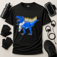 Funny Hanukah Menorasaurus T-Rex Dinosaur Performance Shirt