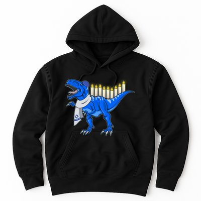 Funny Hanukah Menorasaurus T-Rex Dinosaur Hoodie