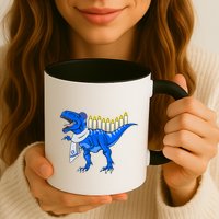 Funny Hanukah Menorasaurus T-Rex Dinosaur Mug