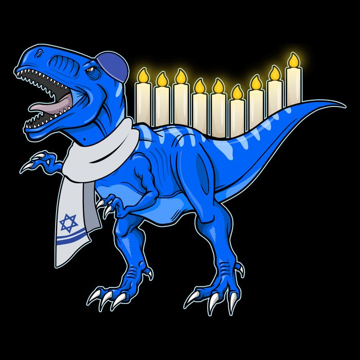 Funny Hanukah Menorasaurus T-Rex Dinosaur Mug