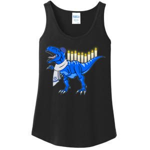 Funny Hanukah Menorasaurus T-Rex Dinosaur Ladies Essential Tank