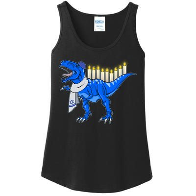 Funny Hanukah Menorasaurus T-Rex Dinosaur Ladies Essential Tank