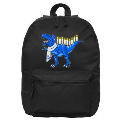 Funny Hanukah Menorasaurus T-Rex Dinosaur 16 in Basic Backpack
