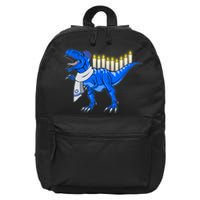 Funny Hanukah Menorasaurus T-Rex Dinosaur 16 in Basic Backpack