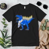 Funny Hanukah Menorasaurus T-Rex Dinosaur Premium T-Shirt