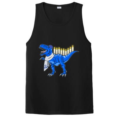 Funny Hanukah Menorasaurus T-Rex Dinosaur PosiCharge Competitor Tank