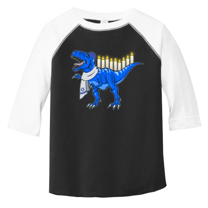 Funny Hanukah Menorasaurus T-Rex Dinosaur Toddler Fine Jersey T-Shirt