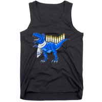 Funny Hanukah Menorasaurus T-Rex Dinosaur Tank Top