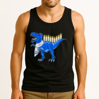 Funny Hanukah Menorasaurus T-Rex Dinosaur Tank Top