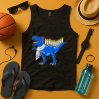 Funny Hanukah Menorasaurus T-Rex Dinosaur Tank Top