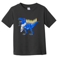Funny Hanukah Menorasaurus T-Rex Dinosaur Toddler T-Shirt