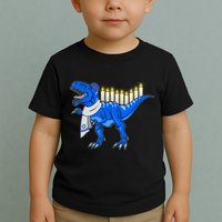 Funny Hanukah Menorasaurus T-Rex Dinosaur Toddler T-Shirt