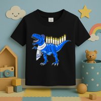 Funny Hanukah Menorasaurus T-Rex Dinosaur Toddler T-Shirt