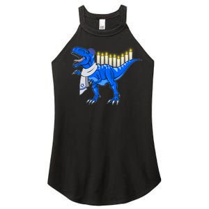 Funny Hanukah Menorasaurus T-Rex Dinosaur Women's Perfect Tri Rocker Tank