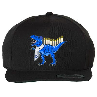 Funny Hanukah Menorasaurus T-Rex Dinosaur Wool Snapback Cap