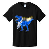 Funny Hanukah Menorasaurus T-Rex Dinosaur Kids T-Shirt