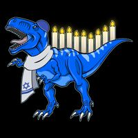 Funny Hanukah Menorasaurus T-Rex Dinosaur Kids T-Shirt
