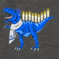 Funny Hanukah Menorasaurus T-Rex Dinosaur Vector Backpack