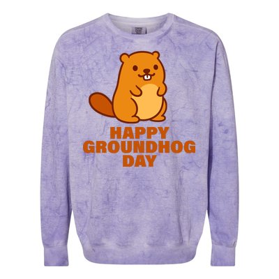 Funny Happy Groundhog Day  Colorblast Crewneck Sweatshirt