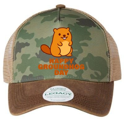 Funny Happy Groundhog Day  Legacy Tie Dye Trucker Hat