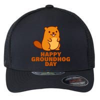 Funny Happy Groundhog Day  Flexfit Unipanel Trucker Cap