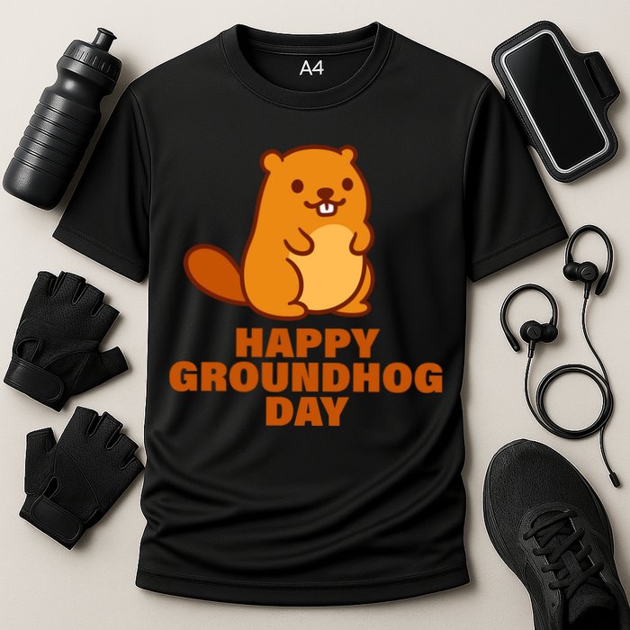 Funny Happy Groundhog Day  Cooling Performance Crew T-Shirt