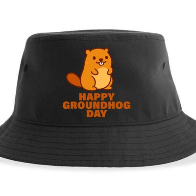 Funny Happy Groundhog Day  Sustainable Bucket Hat