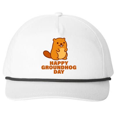 Funny Happy Groundhog Day  Snapback Five-Panel Rope Hat