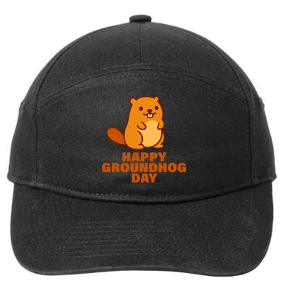 Funny Happy Groundhog Day  7-Panel Snapback Hat