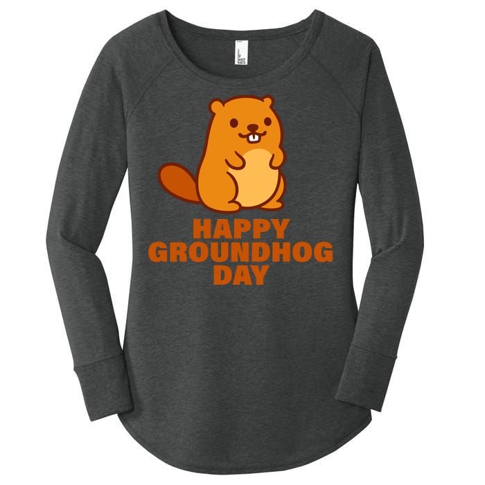 Funny Happy Groundhog Day  Women's Perfect Tri Tunic Long Sleeve Shirt