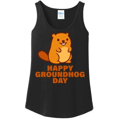 Funny Happy Groundhog Day  Ladies Essential Tank