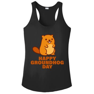 Funny Happy Groundhog Day  Ladies PosiCharge Competitor Racerback Tank