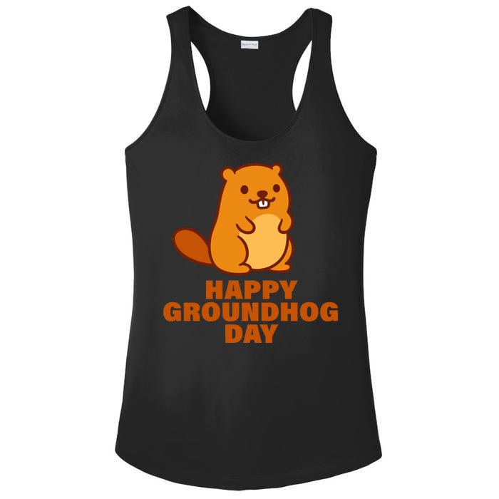 Funny Happy Groundhog Day  Ladies PosiCharge Competitor Racerback Tank