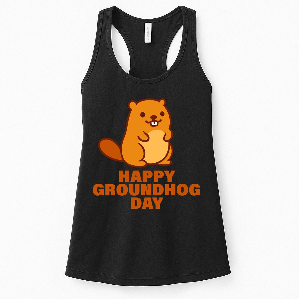 Funny Happy Groundhog Day  Womens Tank Top